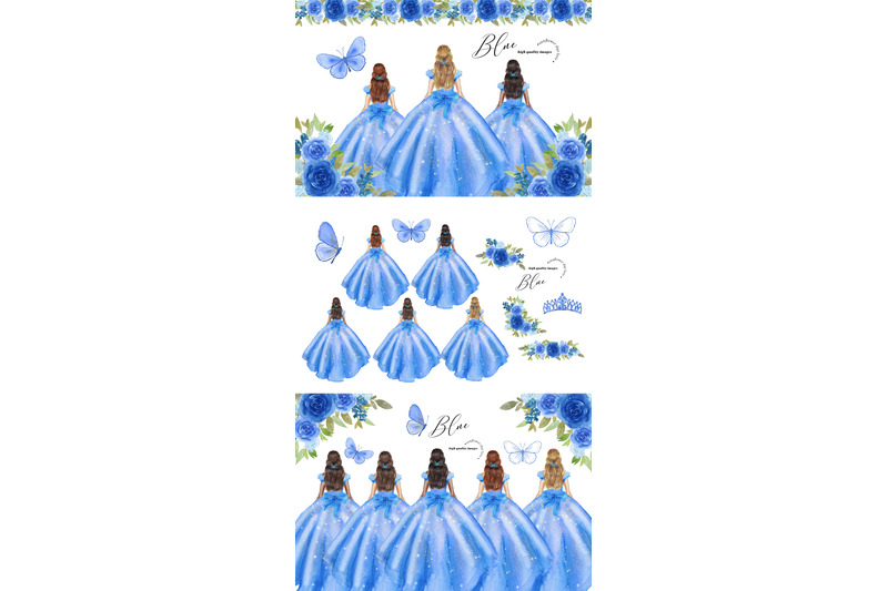 elegant-blue-princess-dresses-clipart-blue-flowers-clipart
