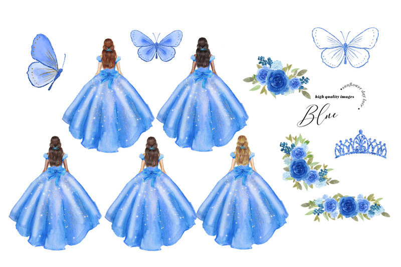elegant-blue-princess-dresses-clipart-blue-flowers-clipart