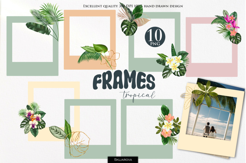 tropical-retro-frames-png