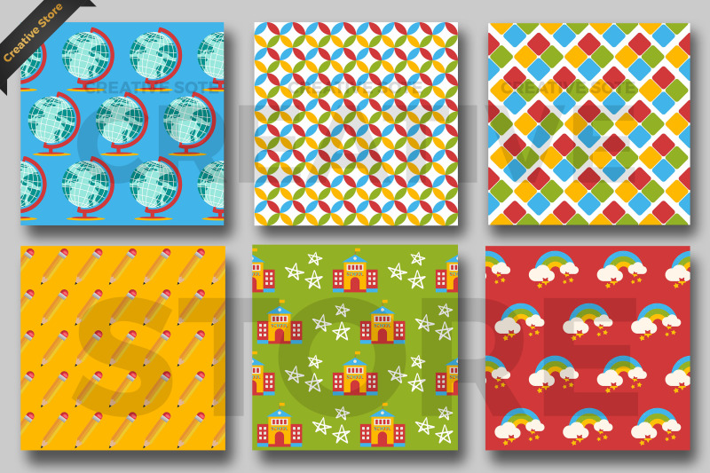 back-to-school-digital-paper-seamless-patterns