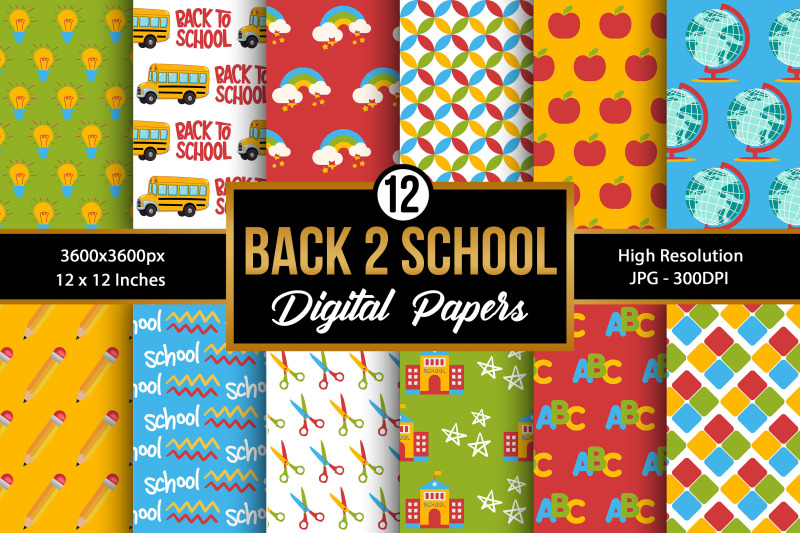 back-to-school-digital-paper-seamless-patterns