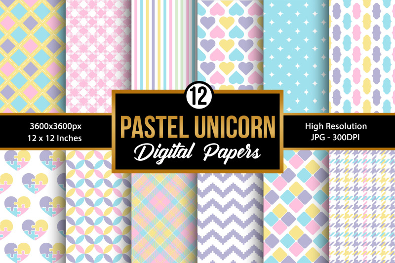 pastel-unicorn-colors-digital-paper-patterns