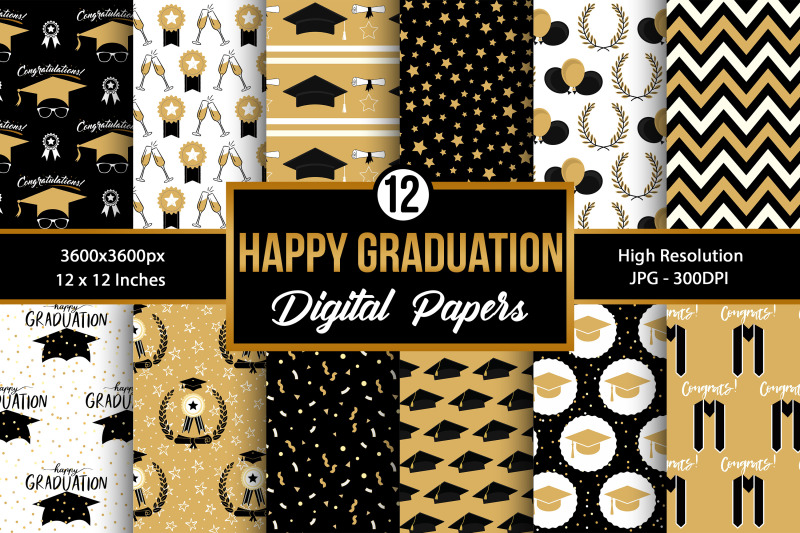 black-and-gold-graduation-seamless-pattern-digital-papers