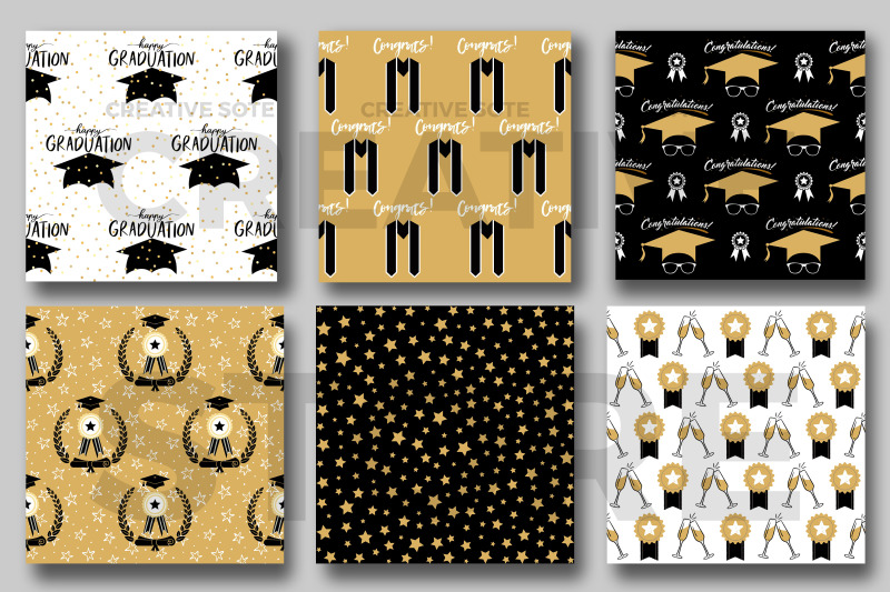 black-and-gold-graduation-seamless-pattern-digital-papers