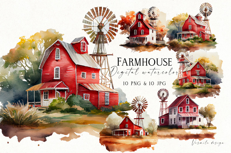farmhaus-watercolor-clipart
