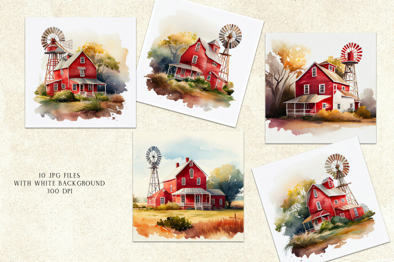 farmhaus-watercolor-clipart