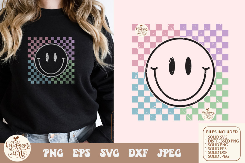 checkered-smiley-face-svg-png-hippie-svg-retro-svg