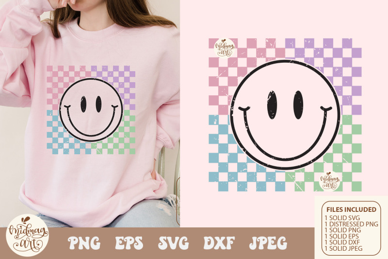 checkered-smiley-face-svg-png-hippie-svg-retro-svg