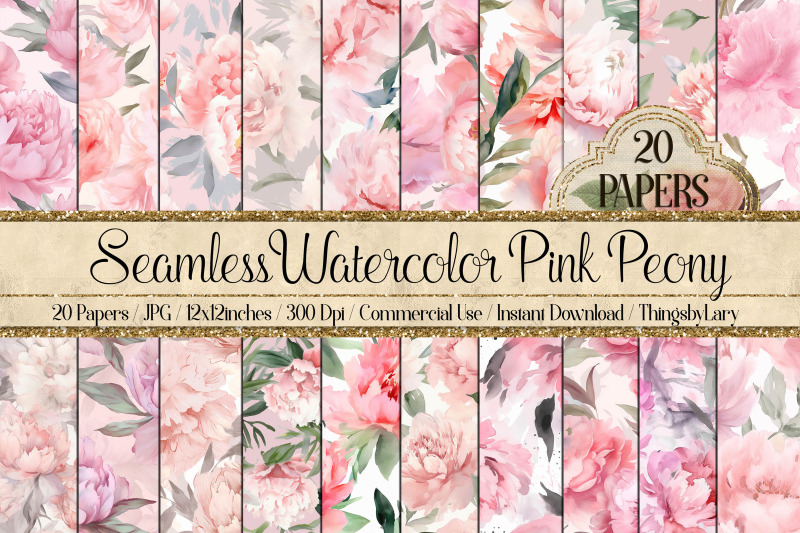 20-seamless-watercolor-pink-peony-flowers-digital-papers