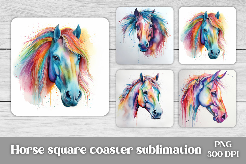 horse-square-coaster-sublimation-animal-coaster-png