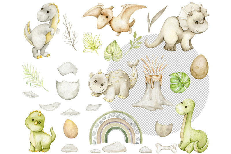 watercolor-dinosaurs-boho-clipart-dino-neutral-baby-boys-and-girls-cl