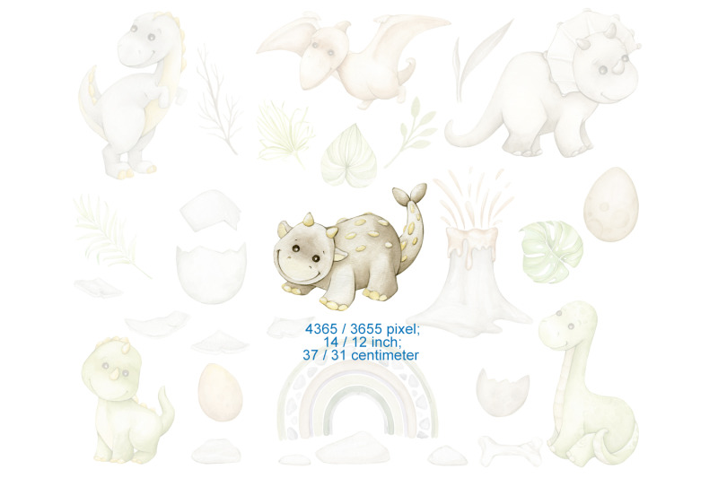 watercolor-dinosaurs-boho-clipart-dino-neutral-baby-boys-and-girls-cl