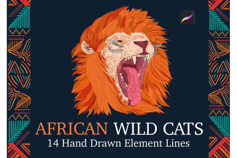 african-wild-cats-stamps-for-procreate