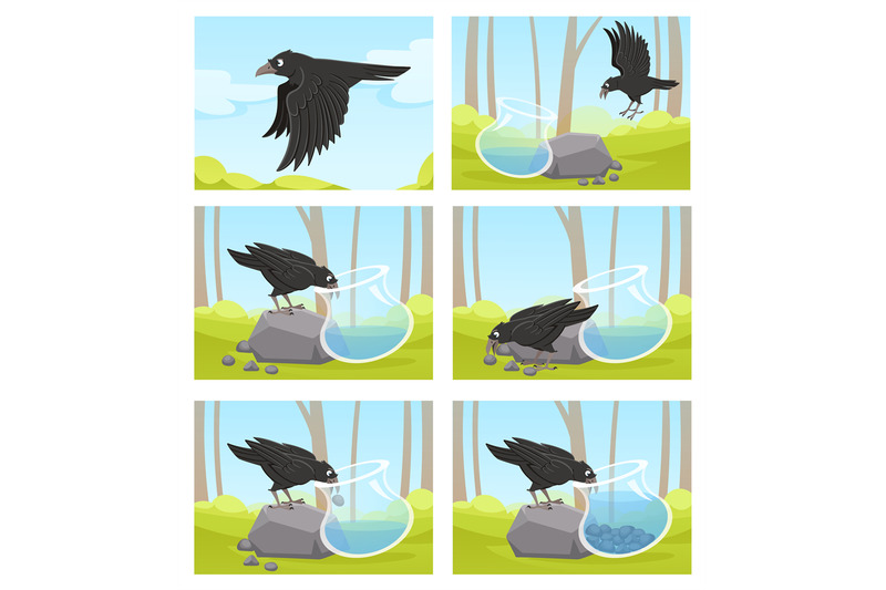 thirsty-crow-tale-of-smart-black-crow-and-jug-of-water-lever-bird-t