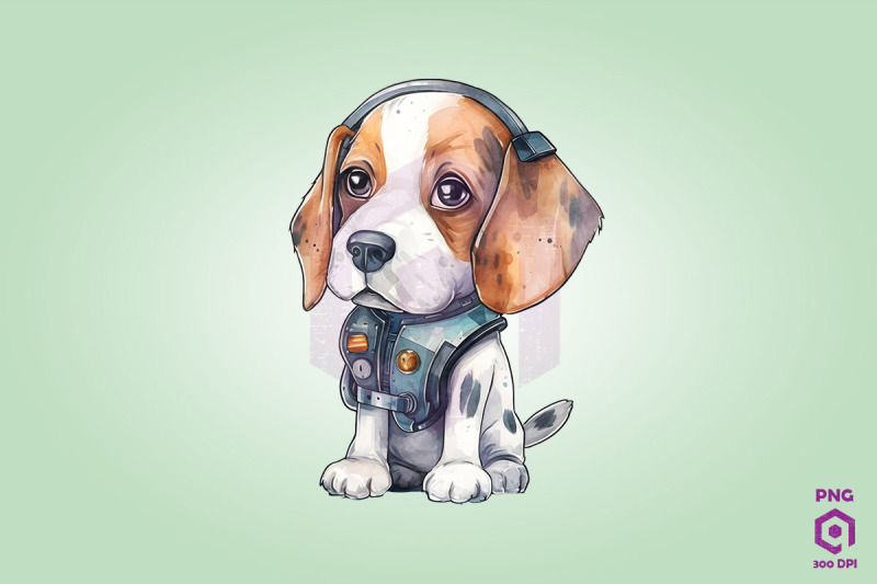 half-robot-beagle-dog-clipart