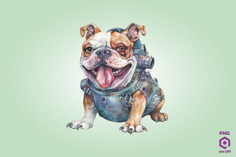 half-robot-bulldog-clipart