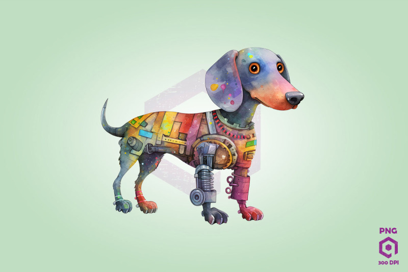 half-robot-dachshun-dog-clipart