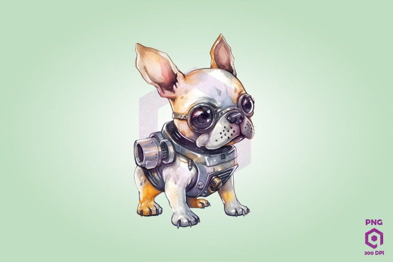 half-robot-french-bulldog-dog-clipart