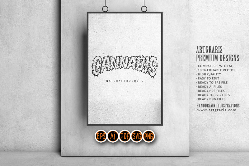 cannabis-lettering-word-smoking-marijuana-leaf-effect-illustrations