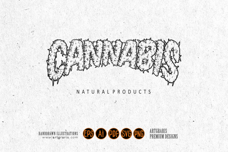 cannabis-lettering-word-smoking-marijuana-leaf-effect-illustrations