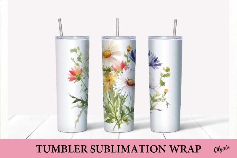 wildflowers-tumbler-sublmation-design-daisy-tumbler-wrap