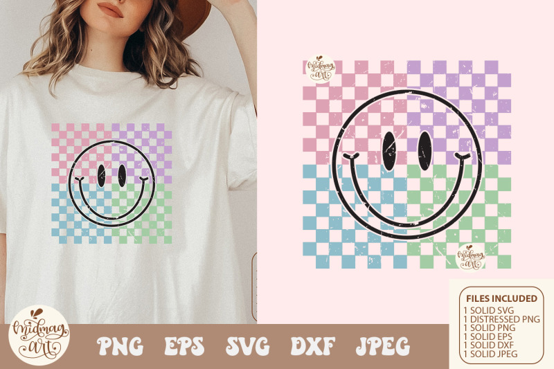 checkered-smiley-face-png-svg-pattern