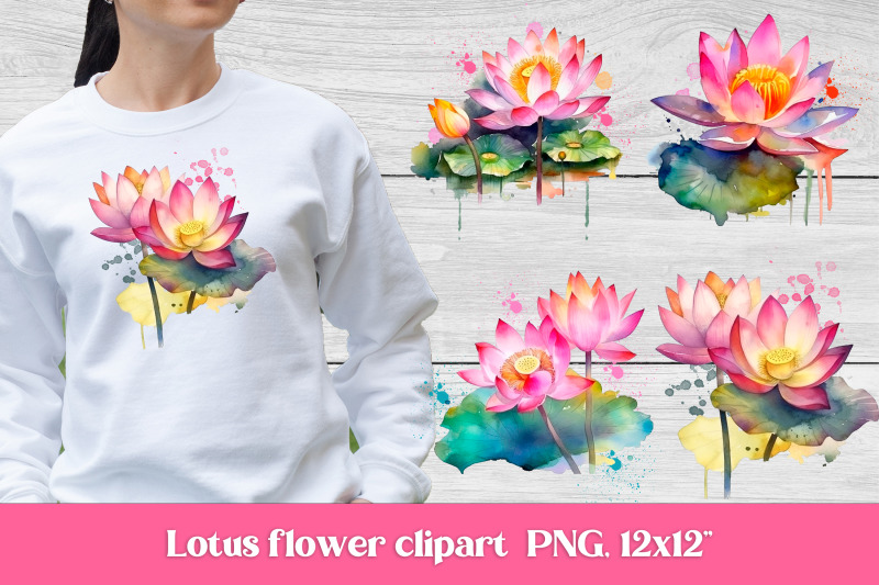 lotus-flower-clipart-lotus-sublimation-design