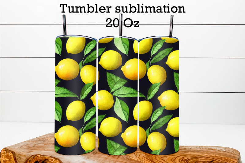 tumbler-sublimation-design-with-lemon-fruit-tumbler-wrap