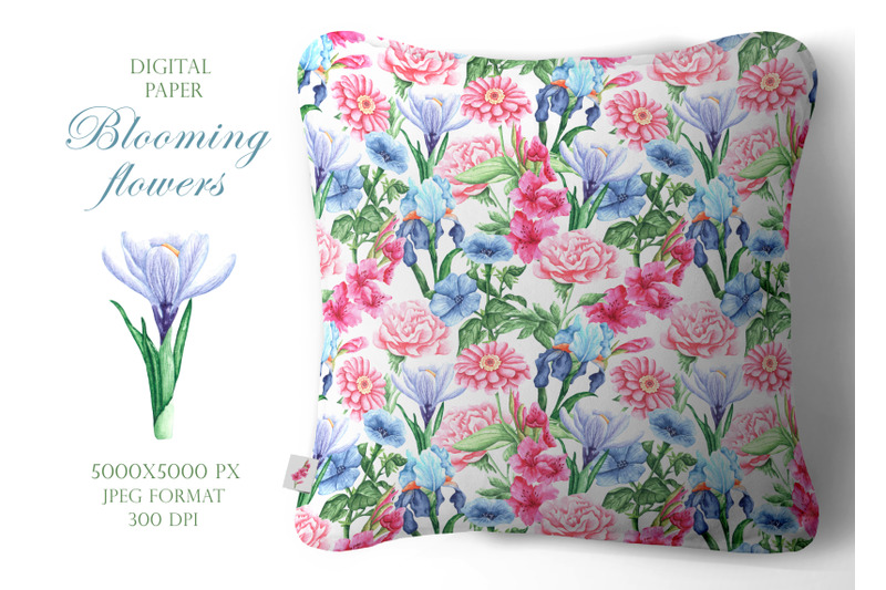 flowers-watercolor-digital-paper-seamless-pattern-summer-spring