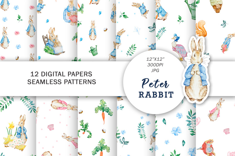 watercolor-peter-rabbit-digital-paper