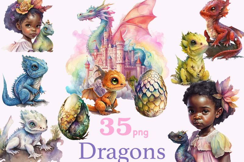 cute-dragon-clipart-bundle-little-girl-clipart