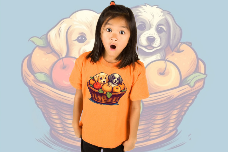 cute-puppies-in-a-fruits-basket-illustration-clipart