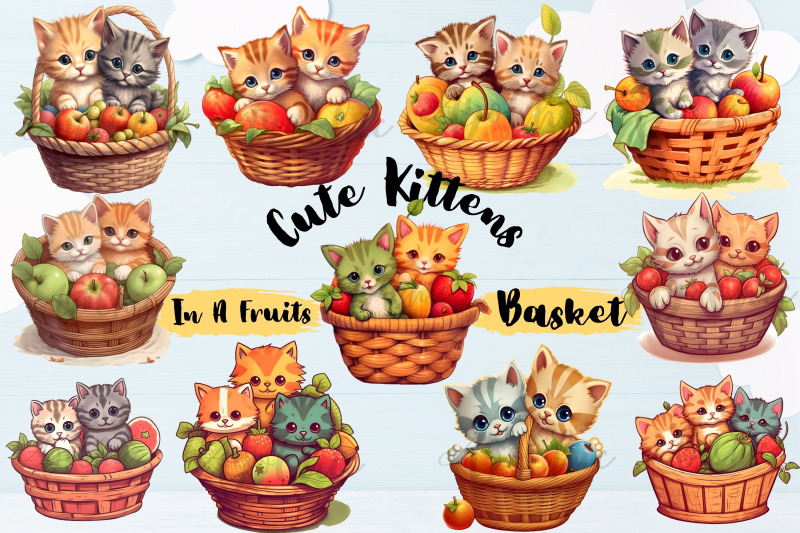 cute-kittens-in-a-fruits-basket-illustration-clipart