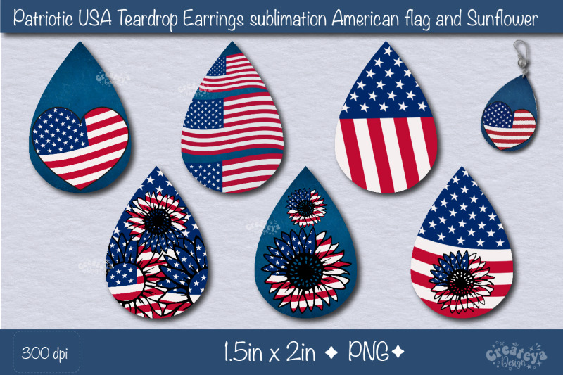 teardrop-earring-sublimation-bundle-4th-of-july-patriotic-usa-earring