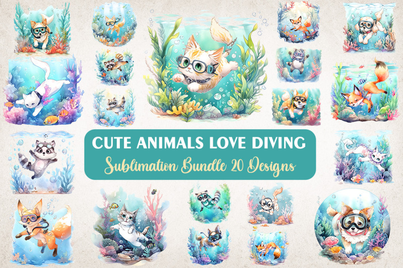 cute-animals-love-diving-summer-bundle