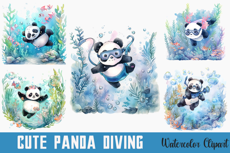 cute-panda-diving-summertime-bundle