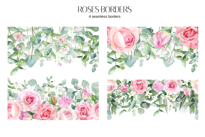 watercolor-blush-pink-roses-set