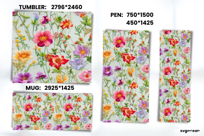 embroidery-flowers-sublimation-tumbler-mug-pen