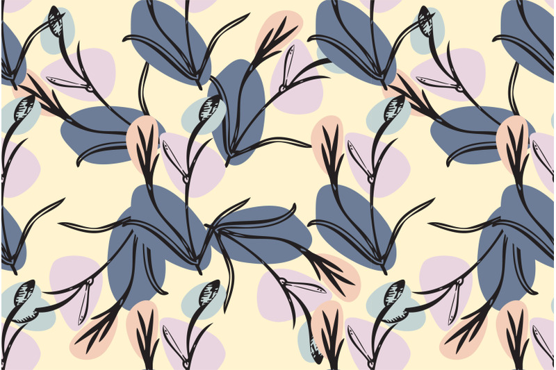 botanical-hand-drawn-floral-seamless-pattern-vintage-wildflower-plant