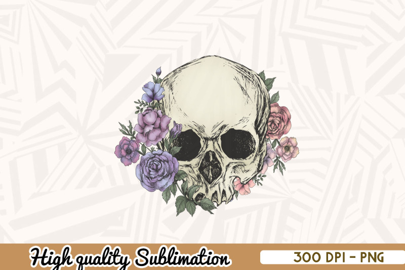 floral-skull-vintage