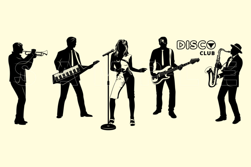 disco-band-silhouettes-svg