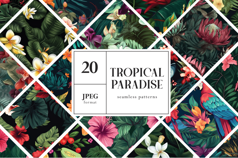 tropical-paradise-seamless-patterns