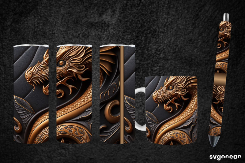 golden-dragon-sublimation-tumbler-mug-pen