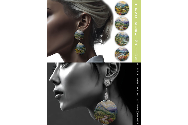 embroidery-mountain-landscape-round-earrings-png