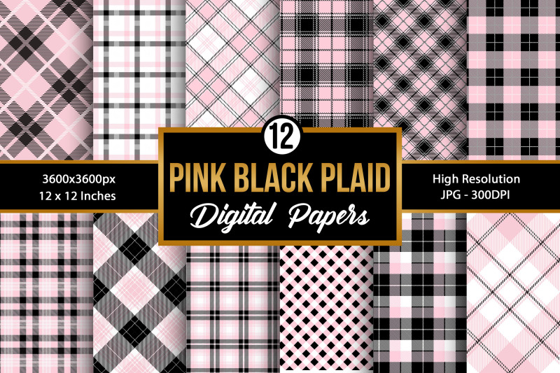 pastel-pink-amp-black-plaid-digital-paper-backgrounds