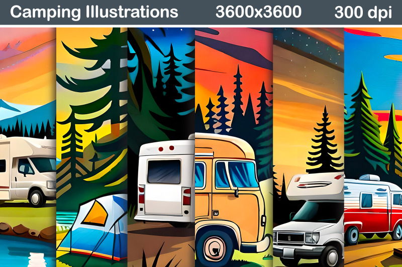 camping-illustration-camping-digital-paper