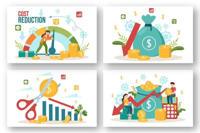 12-cost-reduction-business-illustration