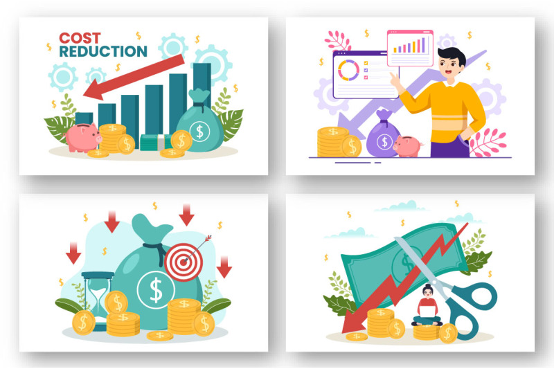 12-cost-reduction-business-illustration