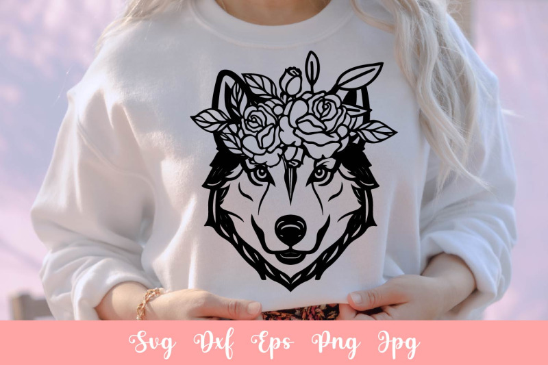 floral-cute-husky-dog-animal-pet-svg-file-shirt-svg