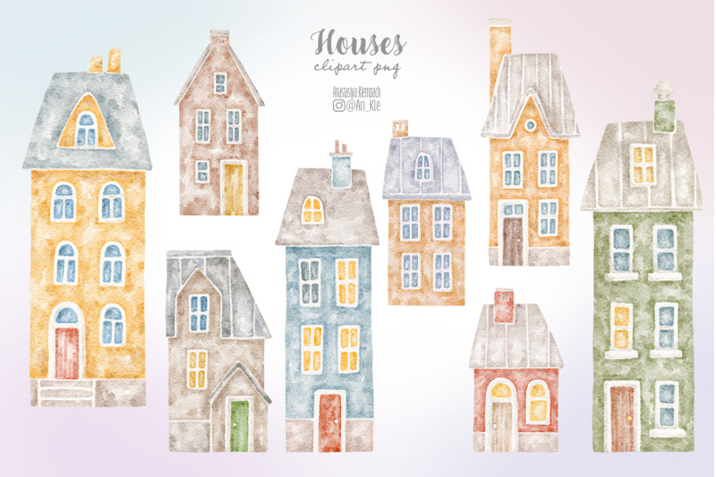 watercolor-houses-clipart